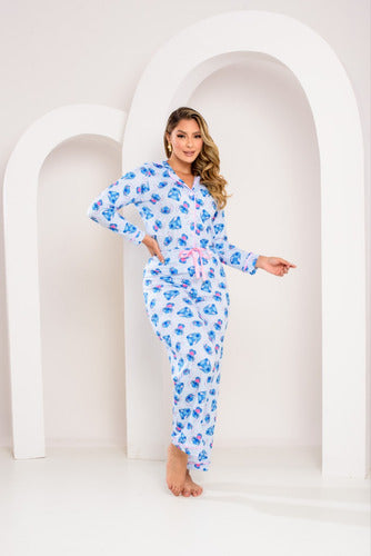 Pijama Americano Feminino Longo Pós Cirúrgico E Amamentação