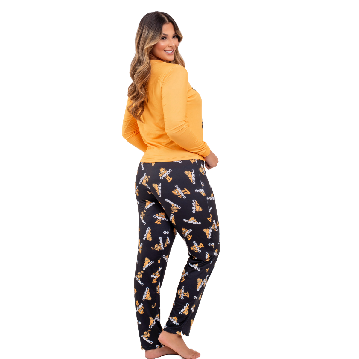 Pijama Feminino Inverno Manga Longa  E Calça Garfield