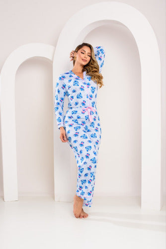 Pijama Americano Feminino Longo Pós Cirúrgico E Amamentação